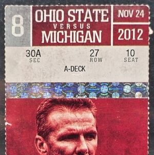 2012 OSU VS Michagin Ticket Stub